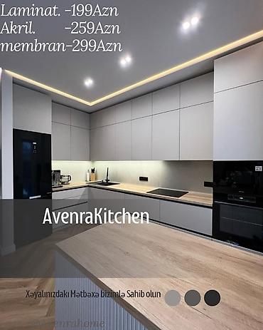 boyama seti: Sifarişlə mətbəx dəsti, Özü çəkən petlələr, Sadə laminat, Kredit var, Pulsuz çatdırılma, Ödənişli çatdırılma, Rayonlara çatdırılma — 2
