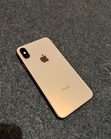 Apple iPhone: IPhone Xs, Б/у, 64 ГБ, Золотой, Защитное стекло, Чехол, 77 %