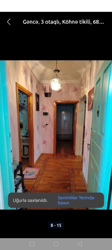 Köhnə tikili: Gəncə şəhərində 3 otaqlı mənzil. Köhnə tikili tipli. Plan və — 1