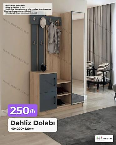 Dəhliz dolabı – 40×200×120 sm - Material: 18 mm laminat - Rəng lalafo.az -da Dəhliz dolabı – 40×200×120 sm - Material: 18 mm laminat - Rəng