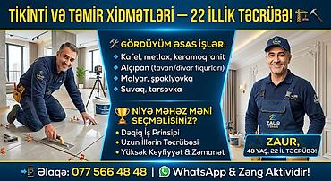 Tikinti və Təmir Xidmətləri — 22 illik təcrübə Gördüyümüz əsas işlər