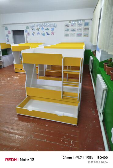 Парты: Парта, С полками, Детская, Металл, цвет - Желтый — 3