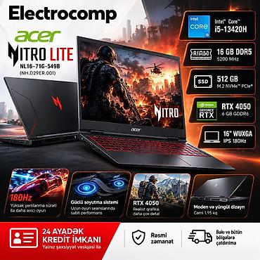 used notebook: Yeni Acer Nitro, 16 ", Intel Core i5, 512 GB, Rayonlara çatdırılma — 1