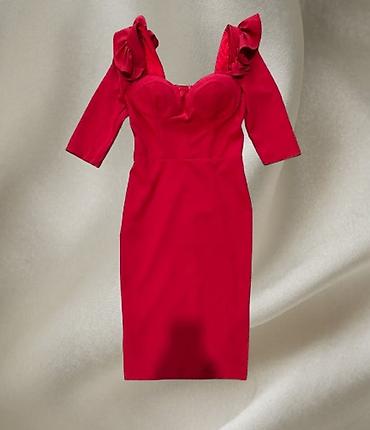 boho torbice: Elegantna crvena midi haljina Turska haljina Fervente, ostala samo u — 1