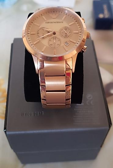 Aksesuarlar: Emporio Armani kişi qol saatı – zərif “rose gold” tonunda metal korpus — 4