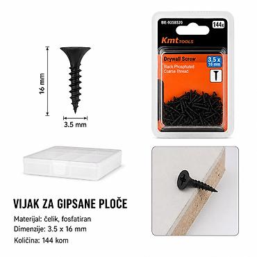 Screws & Fasteners: KMT Čelika ekser 9368520 Opis: - Vijci za gipsane ploče sa grubim — 1