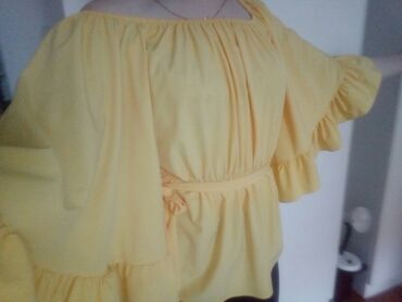 ženske tunike i košulje: S (EU 36), Pamuk, Jednobojni, bоја - Žuta