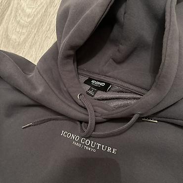 sweatshirt: ICONO COUTURE kapüşonlu sweatshirt - Rəng: qrafit/qaranlıq boz - Ön — 6