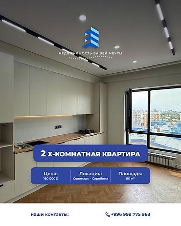 2 комнаты, 80 м², Советская/Скрябина Элитка, 12 этаж, Дизайнерский ремонт