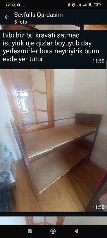 Uşaq mebeli: Məhsul: Taxta çarpayı (iki mərtəbəli konstruksiyalı korpus) Təsvir: - — 2