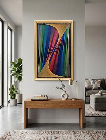 Декор и интерьер: Панно в технике string art (нитяная графика) - Размер: 50 × 30 см — 1