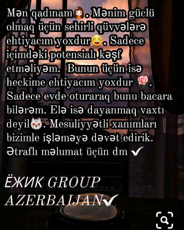 Əməkdaş axtarışı (vakansiyalar) Şəkida: Marketoloq. İstənilən yaş. Natamam iş günü