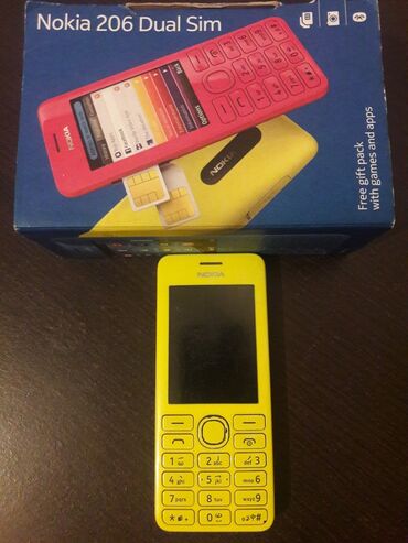 нокиа 206 в Кыргызстан: Nokia Желтый цвет Б/у