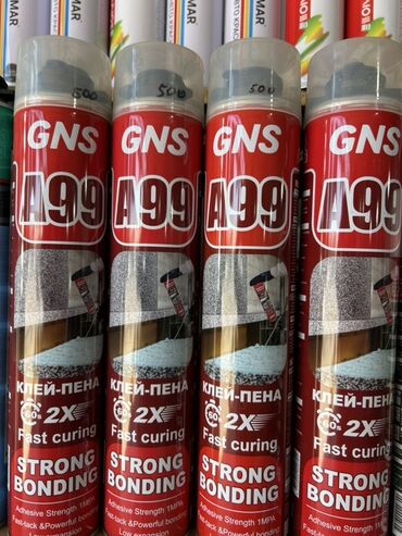 клей для стекл: Клей-пена GNS A99 в баллонах. Обладает свойством быстрого