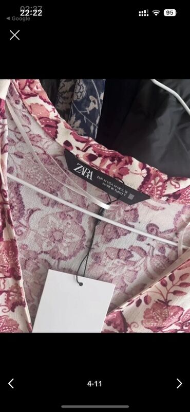 Açıqcalar: Etiketli teze Zara, uzunqol, güllü printli don
M razmer — 21