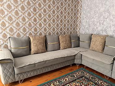 mexmer parca: Künc divanı – zərif dizaynlı, yumşaq parça üzlü. - Forma: L-şəkilli — 1