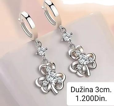 Elegantne posrebrene viseće minđuše od hirurskog čelika sa žigom S925
