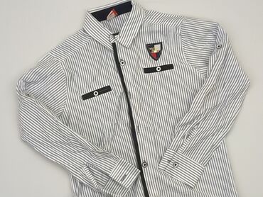 letnia sukienka w kwiaty długa: Shirt 5-6 years, condition - Good, pattern - Striped, color - Grey