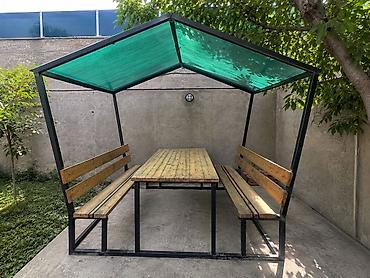 oturacaqlar: Həyətyanı sahələr, bağ və istirahət guşələri üçün metal karkaslı üstü — 1
