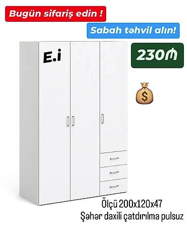 dehliz: Yeni, 3 qapılı, Siyirməli, Ağ, Açılan, Düz dolab — 1