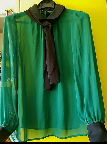 hm farmerice: Zelena šifon kosulja sa crnim detaljima - Brend: Access Fashion — 1