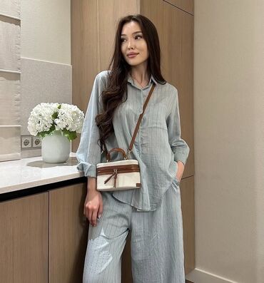 день ночь таблетки корея: Брючный костюм, Палаццо, Рубашка, Лен, Лето