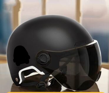 шлем с ушками: Шлем для скутера Чёрного Цвета с тёмным визором Недорого
