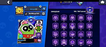Спортивный инвентарь: Brawl Stars hesabı - Kupa: 45 100+ - Profil səviyyəsi: 37 - Şöhrət — 2