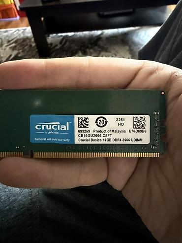 выбор номера о: Оперативная память (RAM) для ПК, Б/у, Crucial, 16 ГБ, DDR4, 2666 МГц — 2