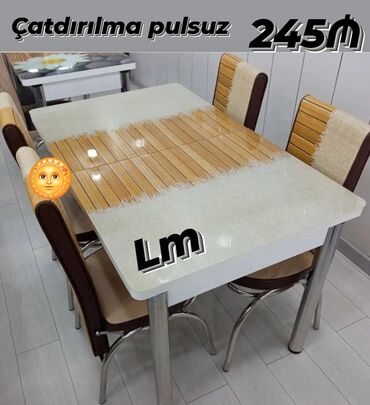 metbex stol stullari instagram: Mətbəx üçün, Yeni, Açılan, Dördbucaq masa, 4 stul