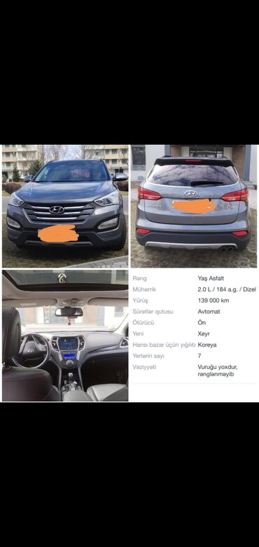 Avtomobil satışı: Hyundai Santafe 38.000 azn endirim olunacaq koday2 Gəncədə