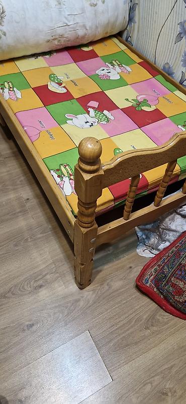 Uşaq mebeli: Uşaq üçün taxta çarpayı - Material: tam ağac (taxta), möhkəm karkas - — 1