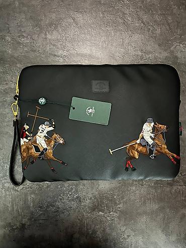 smart folio: Клатч/чехол для ноутбука с вышивкой на тему поло - Цвет: черный - — 2