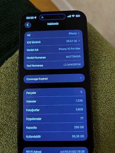 adaptırlar: IPhone 15 Pro Max, 256 GB, Black Titanium, Face ID, Sənədlərlə, Barmaq izi — 3