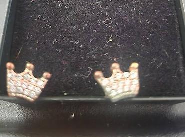 exess glasses: Minđuše roze gold, na šraf, krunice, srebro — 1