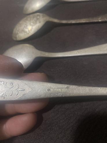 qab desdi: 5 ədəd metal çay qaşığı dəsti - Material: metal ərintisi (üzərində — 4