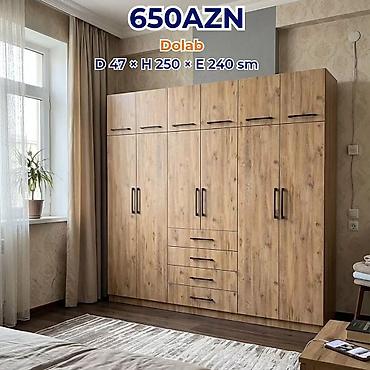 paltar dolabları: Dolab – 650 AZN Ölçülər: Dərinlik 47 sm × Hündürlük 250 sm × En 240 — 1