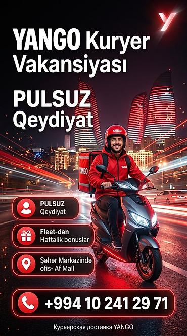 Əməkdaş axtarışı (vakansiyalar): Sürücü-kuryer tələb olunur, Şəxsi nəqliyyat vasitəsi ilə, Həftəlik ödəniş, Təcrübəsiz — 1