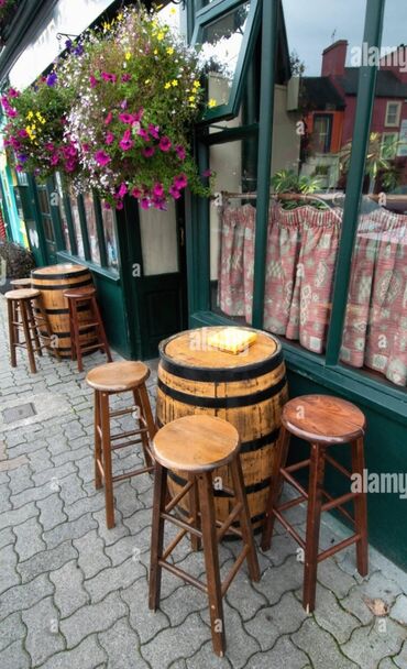 elif mebel: Terrace, yay kafe və restoran üçün Dekorativ masa-boçka, stol -