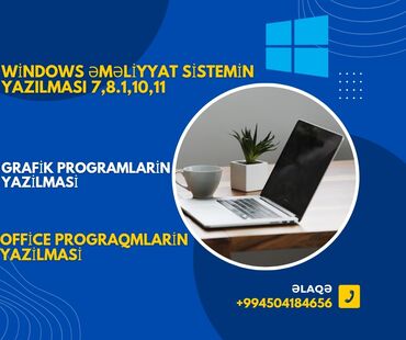 Biznes üçün program təminatı: Kompüter Format olunması, ofis programların yazılması, grafik