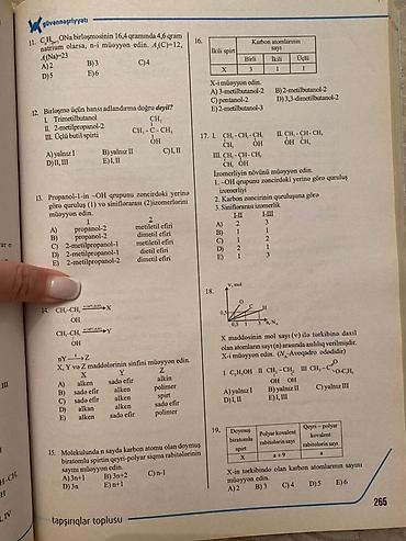 Testlər: Kimya testləri toplusu – səhifə 265 Məhsul təsviri: - Orta məktəb və — 1