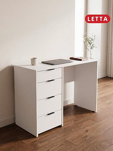 Компьютерные столы: Письменный/компьютерный стол LETTA с тумбой на 4 выдвижных ящиках - — 2