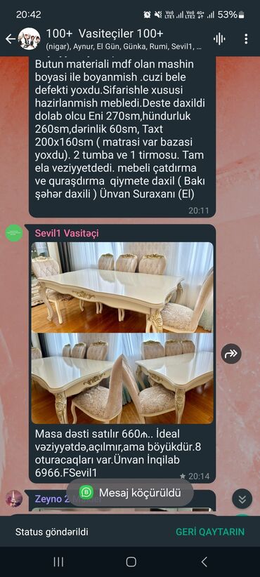 kamp stolu: Masa dəsti satılır 660₼. İdeal vəziyyətdə,açılmır,ama böyükdür.8