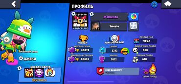 Другое для спорта и отдыха: Продаю акк по игре brawl stars Кубок 40,800 Бойцы 84из91 27бойцов с