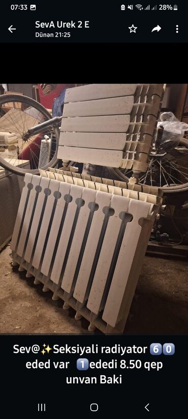 işlənmiş radyatorlar: Radiyator