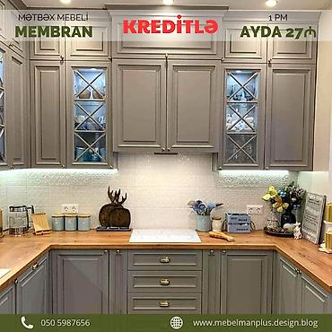 Sifarişlə mebel: Sifarişlə mətbəx dəsti, Özü çəkən petlələr, Sadə laminat, Kredit var, Pulsuz çatdırılma — 4