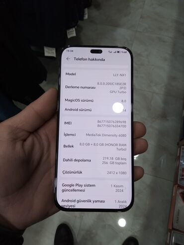 honor 8xb: Honor 200 Lite, 256 GB, rəng - Qara, Zəmanət, Sensor, Barmaq izi