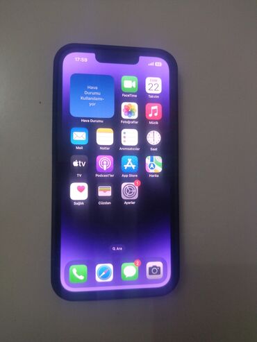 işlənmiş iphone kreditlə: IPhone 13 Pro, 256 GB, Mavi, Barmaq izi, Simsiz şarj, Face ID