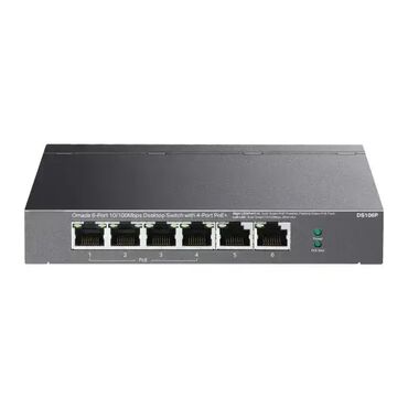 ringle za sporet dimenzije: TP-Link DS106P – LAN Switch 6×10/100 Mbps (4×PoE+, 67W) 🌐 Ključne