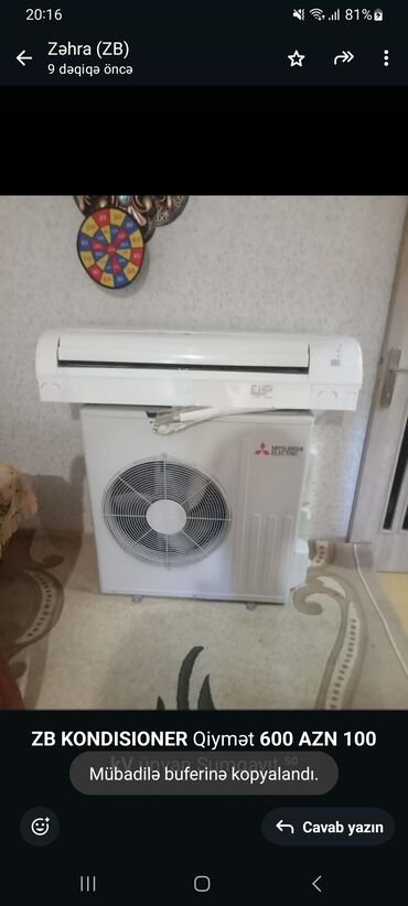 kondisioner 35 kv qiymeti: Kondisioner Mitsubishi, 100-dən çox kv. m, Split sistem, Kredit yoxdur